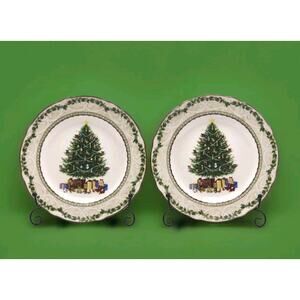 Noble Excellence Holly Tree Salad Plate 2 Piece Set 8 7/8" #6444545 SHIPS FAST